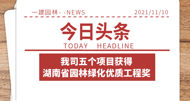 喜報(bào) | 湖南一建園林五個(gè)項(xiàng)目榮獲“湖南省園林綠化優(yōu)質(zhì)工程獎”